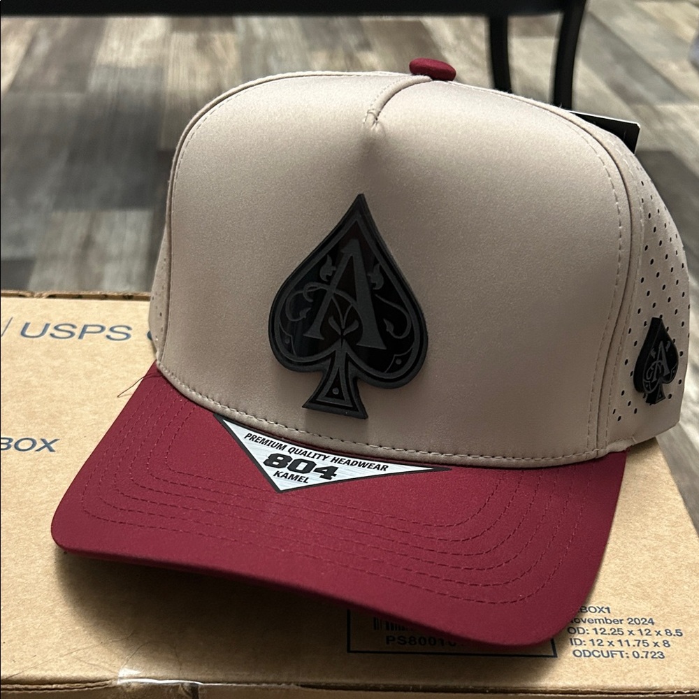 Ace of Spades Beige and Red Cap